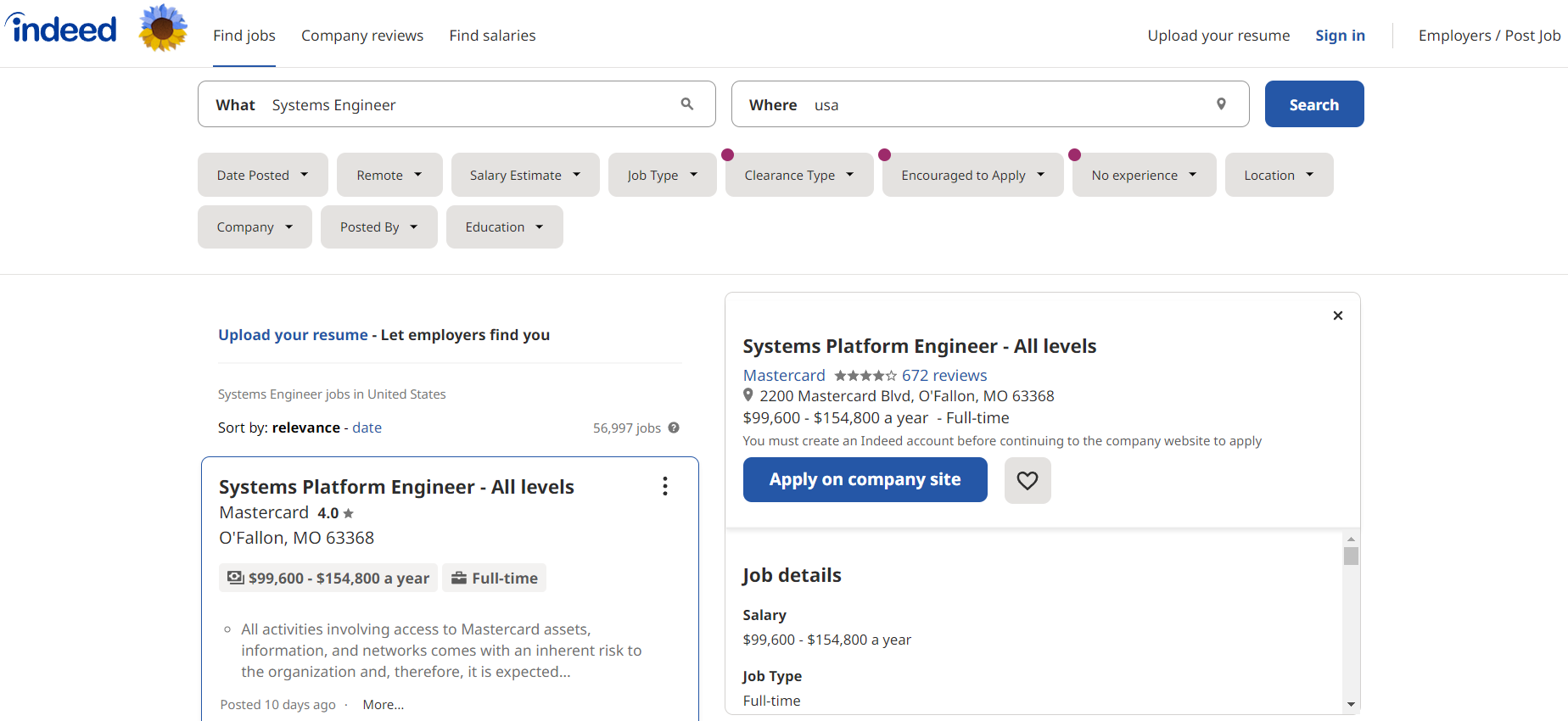 System Engineer Salary