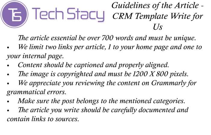 CRM Template Write for Us Guidelines 
