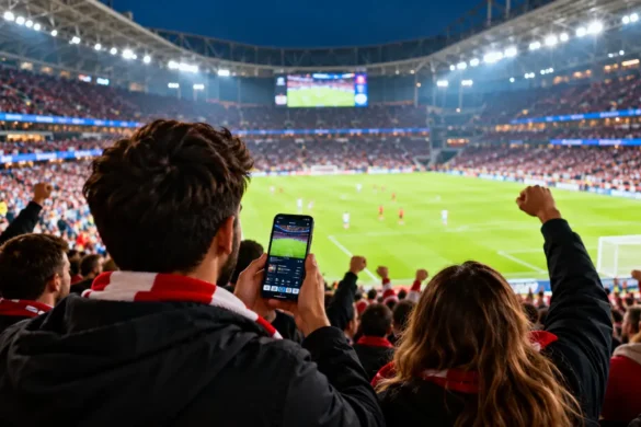 Matchday tech helps football fans stay connected during live games in a packed stadium.